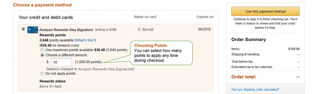 amazon choose payment method
