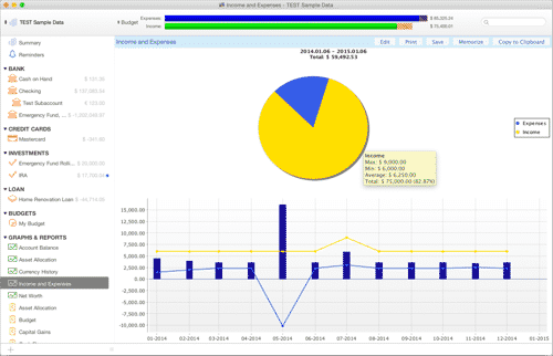 moneydance graph