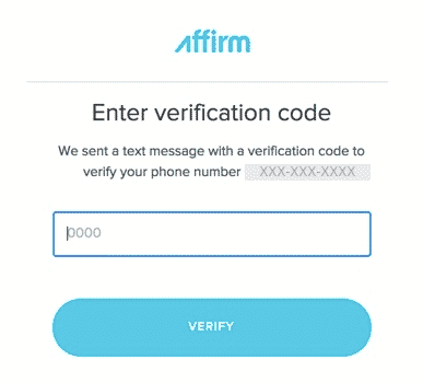 affirm verification code