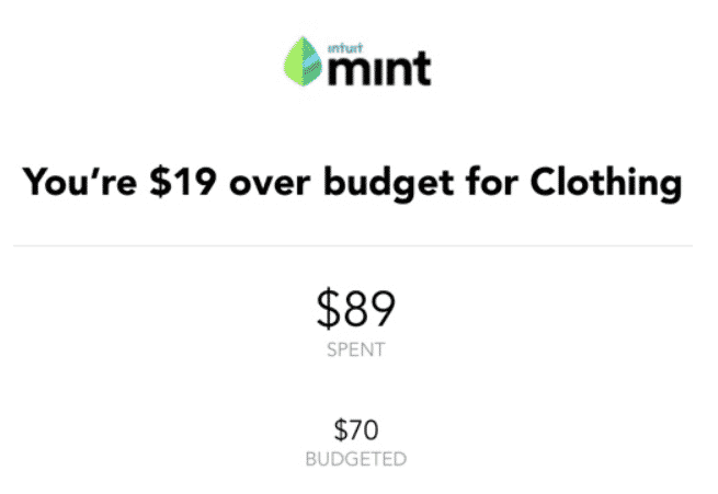 mint over budget for clothing