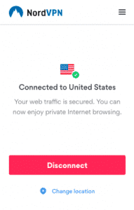 nordvpn connected united states