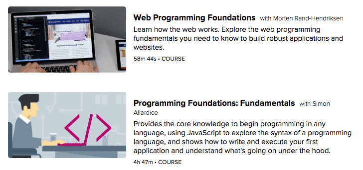 lynda programming courses