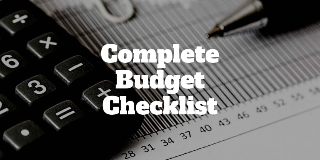 your complete monthly budget checklist