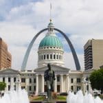 st louis arch with capitol building